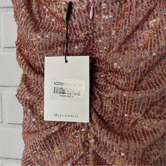 Hello Molly Heart Send Sequin Pink Dress size 2 extra small - Picture 10 of 13